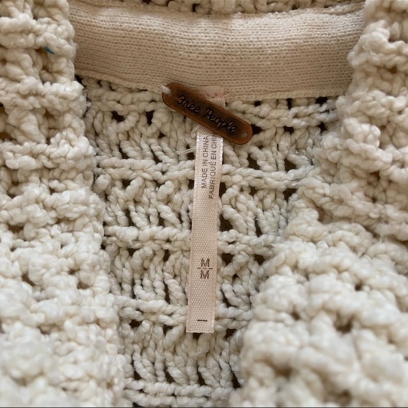 Free People Skyscraper Sleeveless Sweater High Low Tank Top in Cream Size Medium - Picture 5 of 7